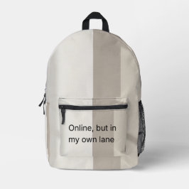 Soft greige and cloud white AI Print Cut Sew Bag Bedruckter Rucksack