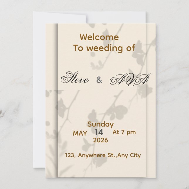 Soft Grey Elegant Wedding Invitation | Romantic &  Einladung (Vorderseite)