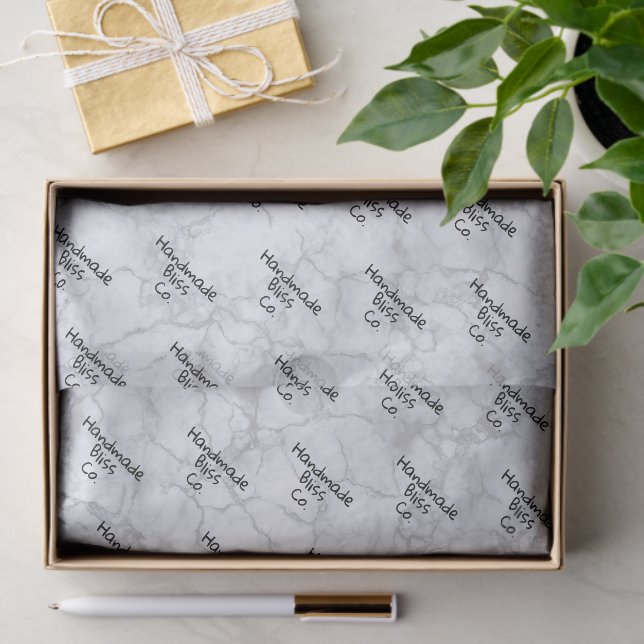 Soft Grey Gray Marble Seidenpapier (Geschenk)