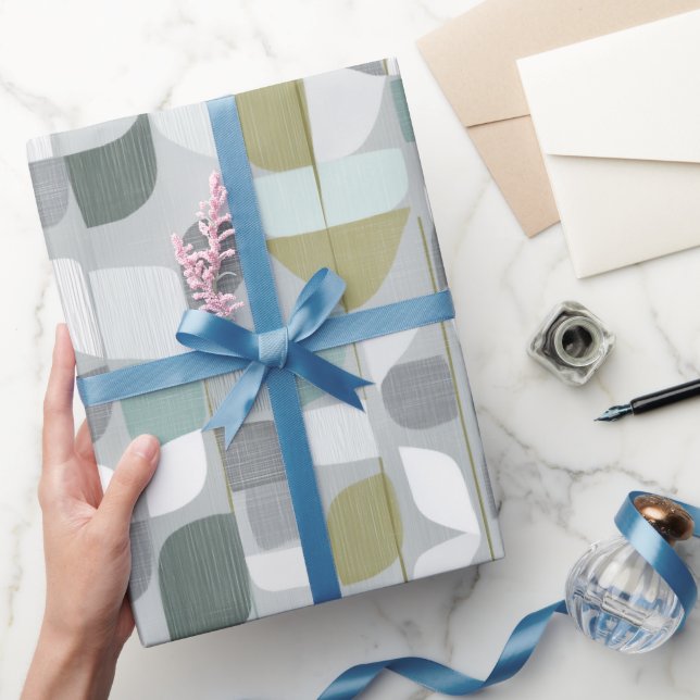 Soft Grey Sage Balance Abstract Pattern Geschenkpapier (Schenken)