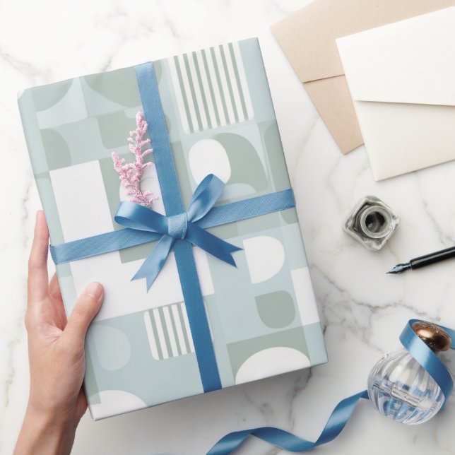 Soft Grey Sage Balance Abstract Pattern Geschenkpapier (Schenken)