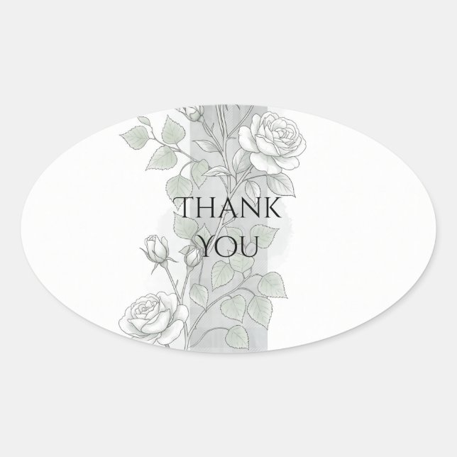 Soft Grey Tartan Rose Danke Sticker (Vorderseite)