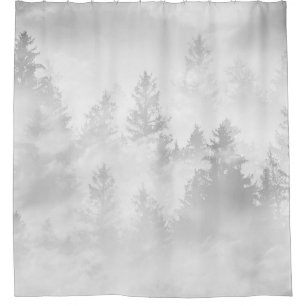 Soft Grey White Forest Dream #1 #decor #art Duschvorhang