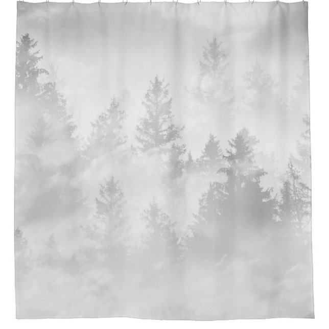 Soft Grey White Forest Dream #1 #decor #art Duschvorhang (Vorderseite)