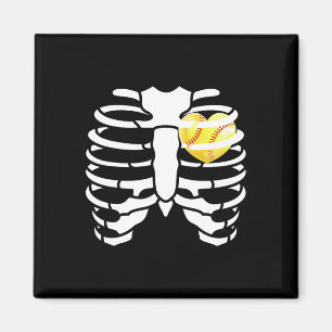 Soft Heart Inside Ribs Skelett Halloween Costum Magnet