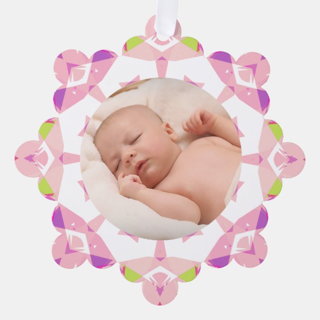 Soft Hübsch Pastete Custom Christmas Foto Picture Ornament Karte (Vorderseite)