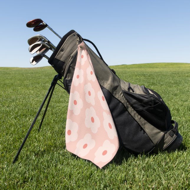 Soft Hue Peach Blooms Golfhandtuch (Gras)