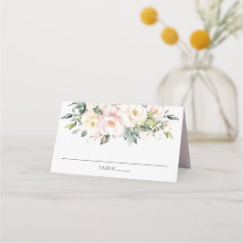 Soft Hued Delicate Elfenbeinblütenblütenhochzeit Platzkarte