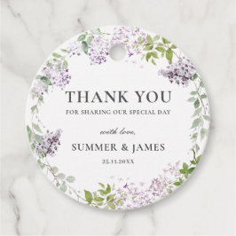 Soft Hued Lilac Lila Floral Wedding Vielen Dank Geschenkanhänger