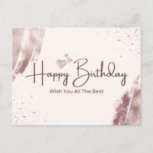 Soft Hues Birthday Grußkarte - Beste Wünsche Postkarte