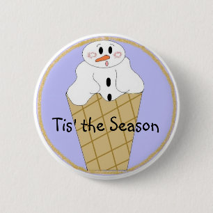 Soft Ice Cream Snowman Button