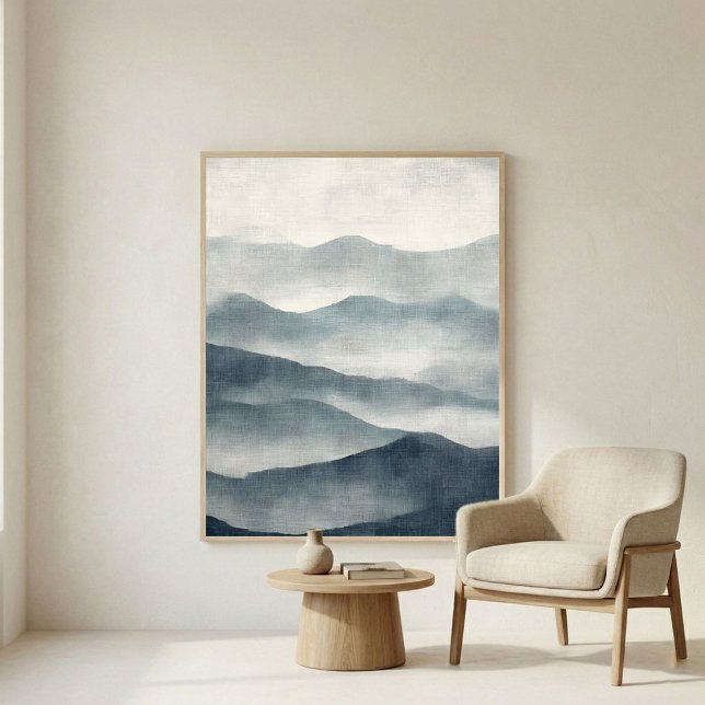 Soft Indigo Abstract Terrain Wall Art Poster (Von Creator hochgeladen)