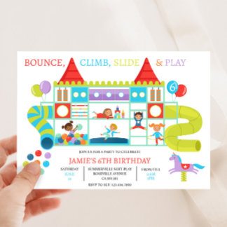 Soft Indoor Play Gym Geburtstagsparty Einladung
