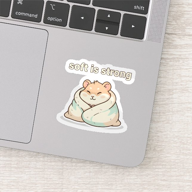 Soft Is Strong Hamster Sticker – Cute Animal  (Detail)