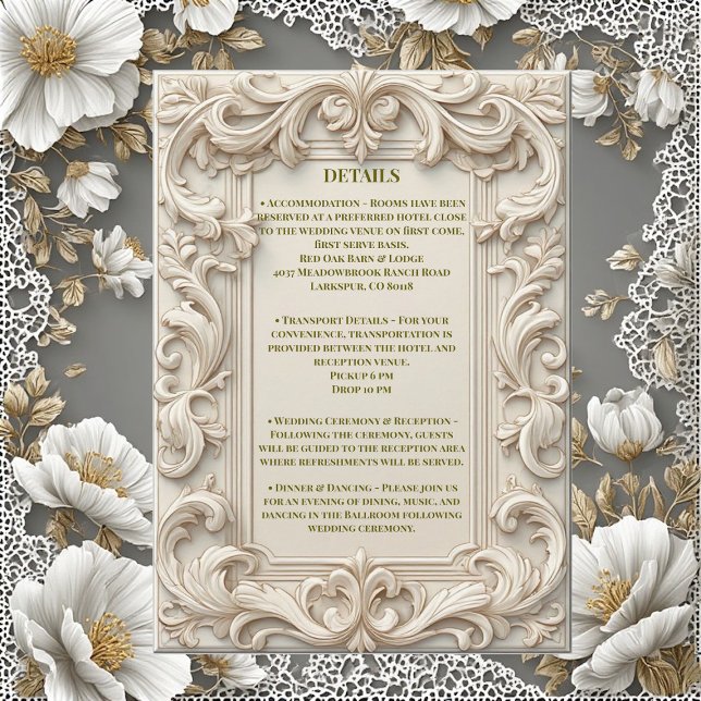 Soft Ivory Baroque Grandeur Acanthus Swirl Minimal Begleitkarte (Soft Ivory Baroque Grandeur Acanthus Swirl Minimal Enclosure Card)