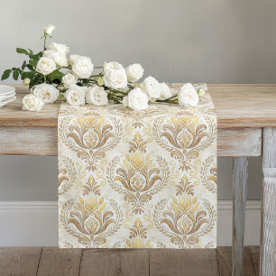 Soft Ivory Damask Tischläufer Hochzeit oder Ereign
