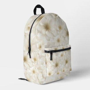 Soft Ivory Floral Abstrakt Bedruckter Rucksack