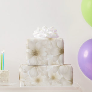 Soft Ivory Floral Abstrakt Geschenkpapier