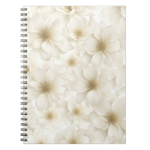 Soft Ivory Floral Abstrakt Notizblock