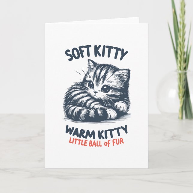 Soft Kitty Dankeskarte (Vorderseite)