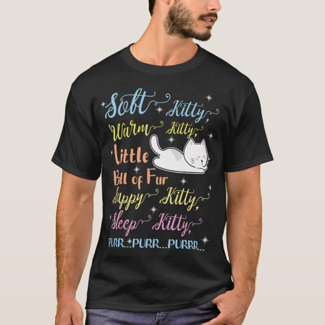 Soft Kitty Warm Kätzchen Kleine Ball Fur Schlaf T-Shirt (Vorderseite)