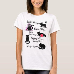 Soft Kitty Warm Kätzchen Kleine Ball Fur Schlaf T-Shirt