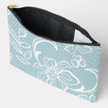"Soft Lacy Floral look" Print Cosmetic/Pencil Bag