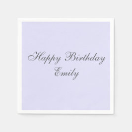Soft Lavender Minimalist Birthday Party Napkins Serviette