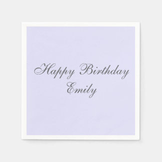 Soft Lavender Minimalist Birthday Party Napkins Serviette