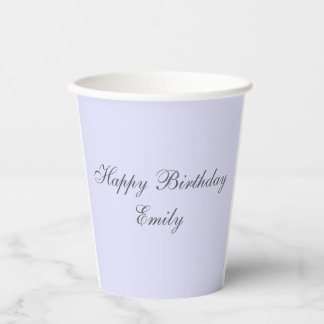 Soft Lavender Minimalist Birthday Party Paper Cup Pappbecher