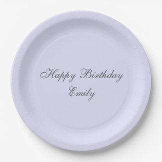 Soft Lavender Minimalist Birthday Party Plates Pappteller