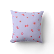 Soft Lavender Red Plum Blossom Floral Pattern
