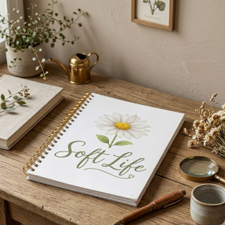 Soft Life Ästhetik Daisy Aquarell Spiral Notizbuch