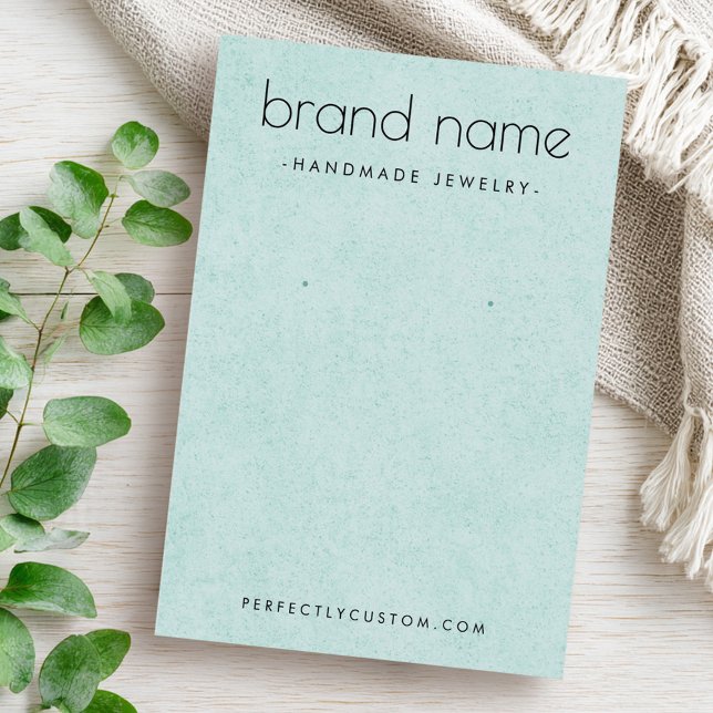 Soft Light Aqua Blue Textur Ohrring-Grafikkarte (Soft light aqua blue texture earring display card)