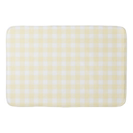 Soft Light Yellow Gingham Buffalo Karo Kariert Badematte