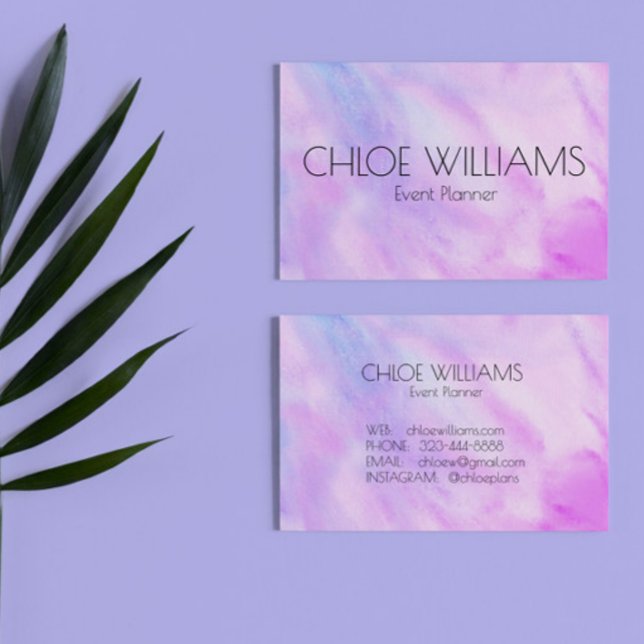 Soft Lila Blue Painting Abstrakte Wasserfarbe Visitenkarte (Von Creator hochgeladen)