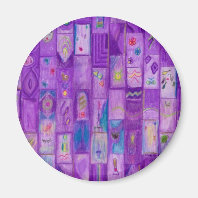 Soft Lila Bricks Magnet (Vorne)