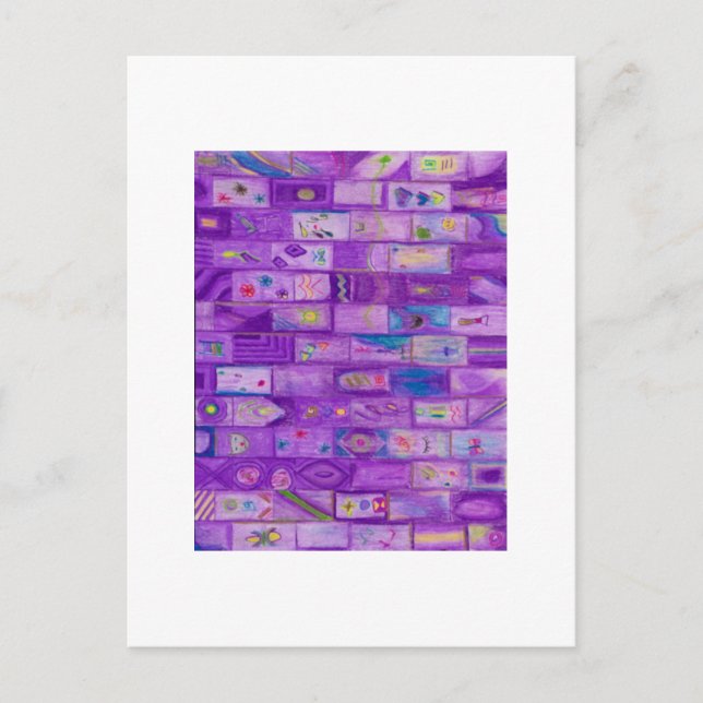 Soft Lila Bricks Postkarte (Vorderseite)