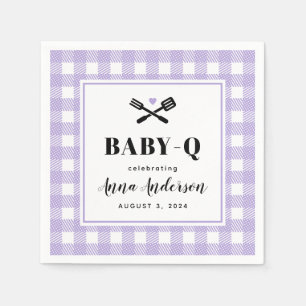 Soft Lila Gingham Kariert Baby Q Dusche Serviette