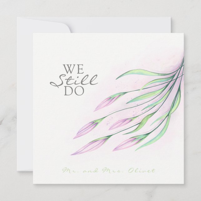 Soft Lila Lilies Vow Verlängerung 25 Jahre Einladu Einladung (Vorderseite)