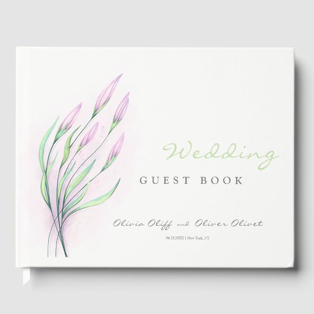 Soft Lila Lilies Wedding Gästebuch (Vorderseite)