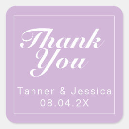 Soft Lila & White Modern Minimalistisch Vielen Dan Quadratischer Aufkleber