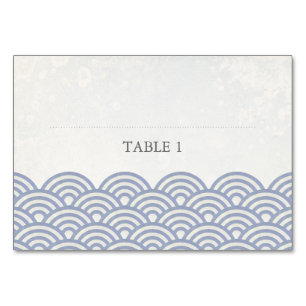 Soft Lila + White Stylives Waves Place Name Card Tischnummer
