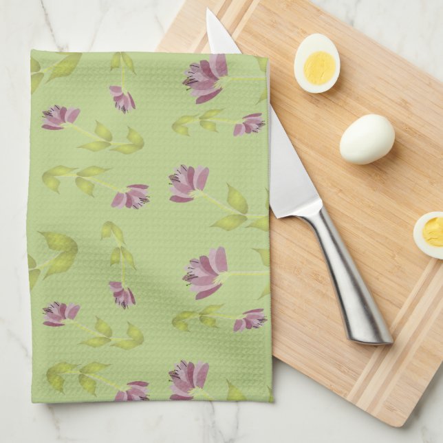 Soft Limon und Raspberry Floral Kitchen Geschirrtuch (Viertel Falte)