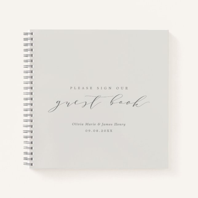 Soft Linen Budget Wedding Gästebuch Notizbuch (Vorderseite)