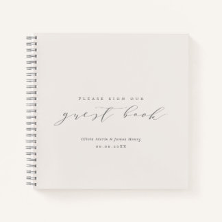 Soft Linen Ivory Wedding Guest Book Notizbuch