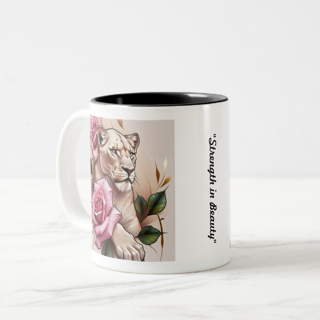 "Soft Luxury Bloom" Zweifarbige Tasse (Vorderseite Links)