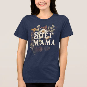 Soft Mama Boho Watercolor Floral T-Shirt - Terraco Tri-Blend Shirt