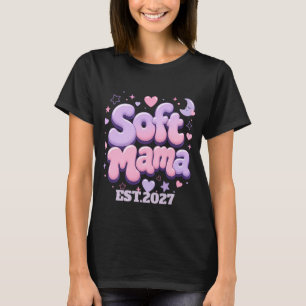 Soft Mama Retro-Blasen-Typografie T-Shirt