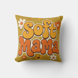 Soft Mama Retro Blumen Groovy Design Cute Boho Kissen